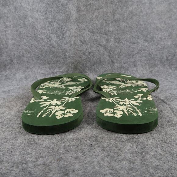Casual Sandals Mens 12 Flip Flops Shoes Slip On Green Summer Beach Surf Flat - Picture 4 of 10